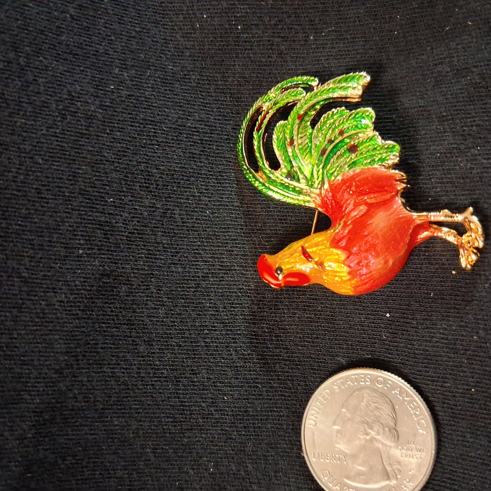 Rooster Brooch